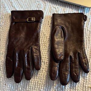 Banana Republic dark burgundy leather gloves